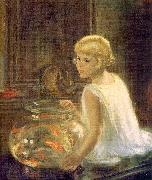 Henry Salem Hubble Rosemary and the Goldfish oil on canvas